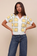 Delicate Canary Floral Blouse