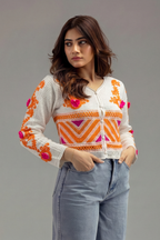 Oranage Cardigan With Soft Details