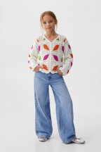 Feather Turkish Orange Cardigan For Kids
