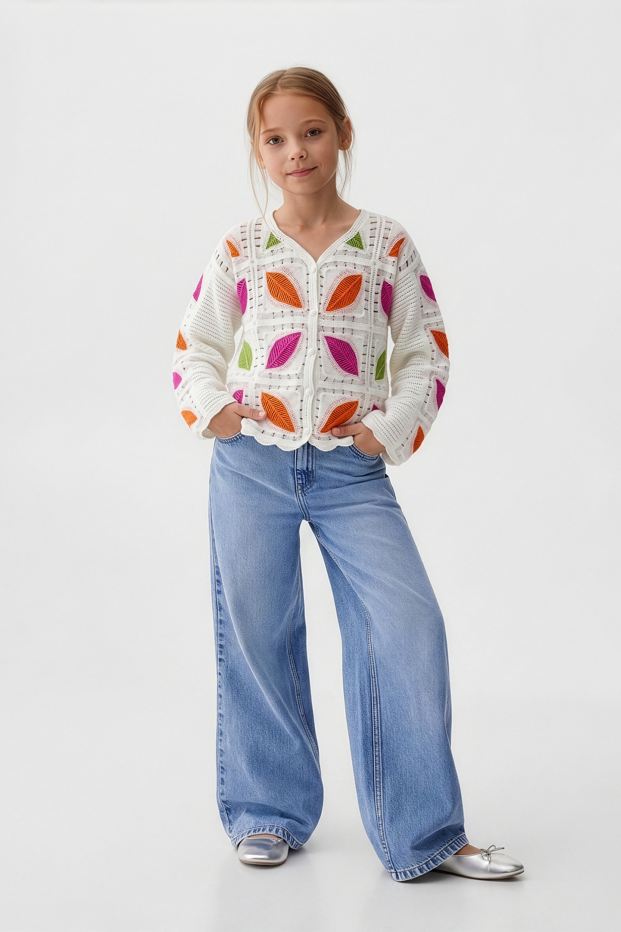 Feather Turkish Orange Cardigan For Kids