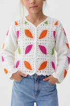 Feather Turkish Orange Cardigan For Kids