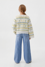Flowy Turkish Canary Cardigan For Kids