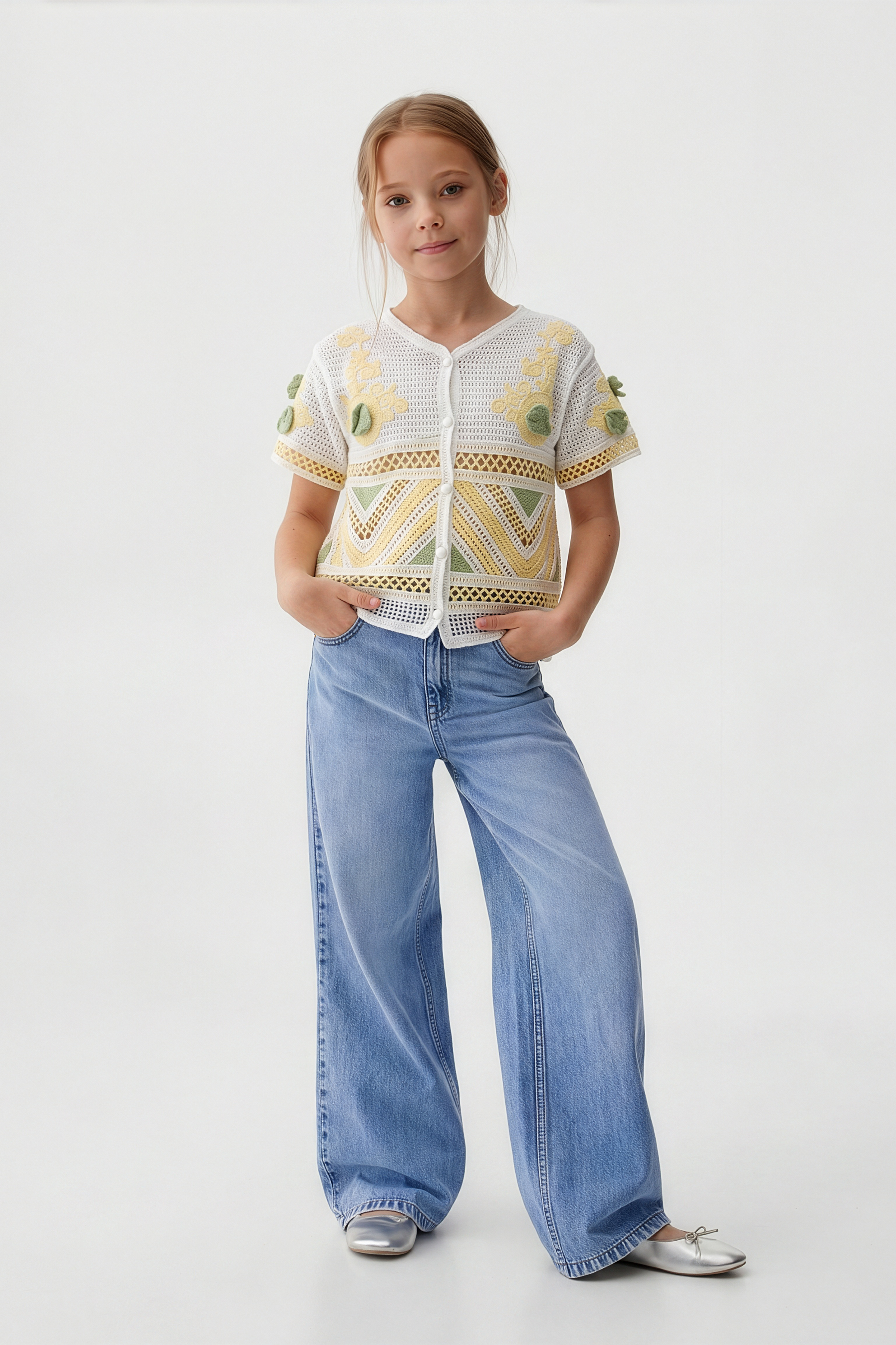 Canary Blouse With Soft Details For Kids