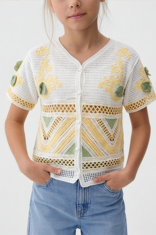 Canary Blouse With Soft Details For Kids