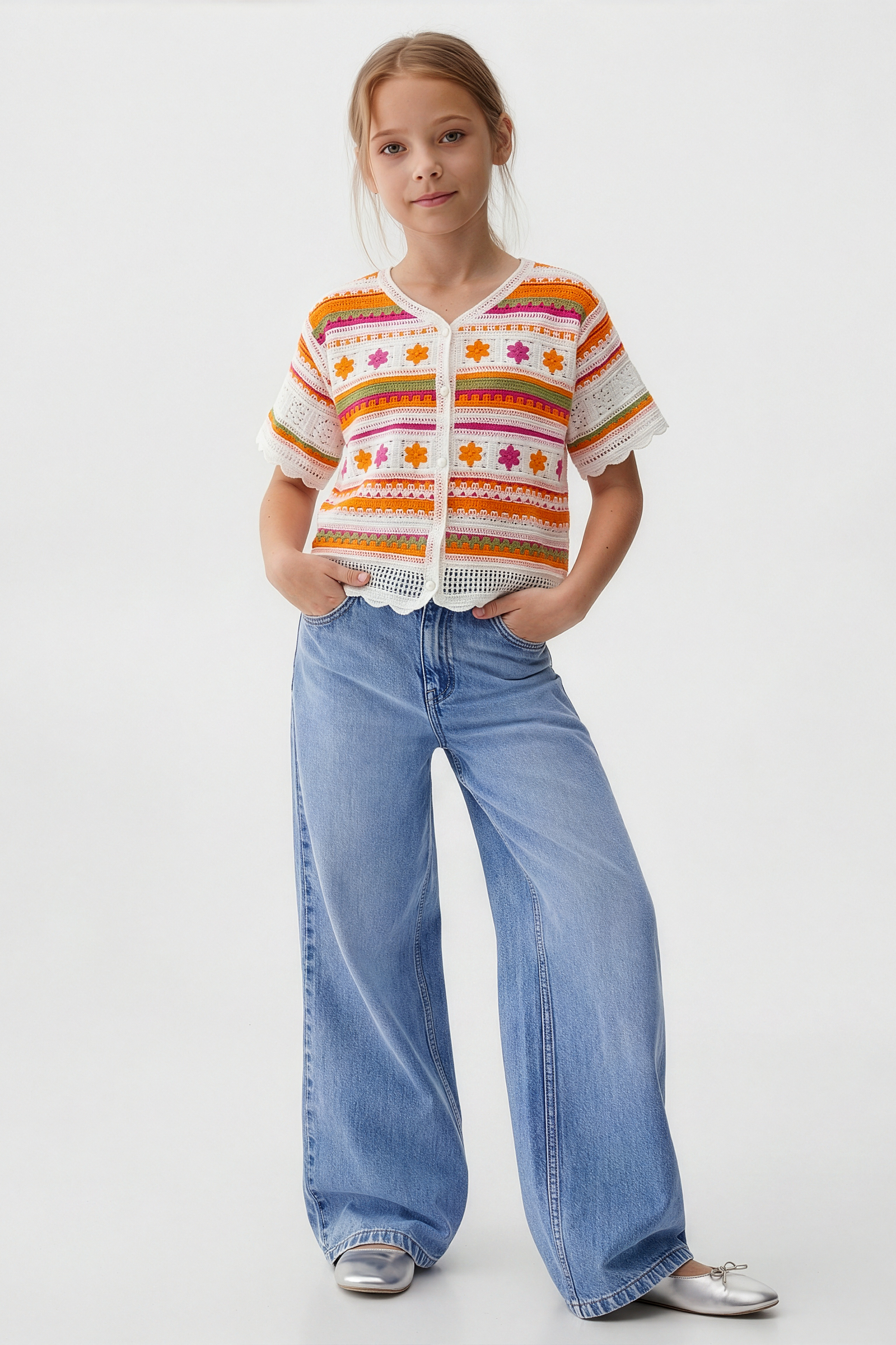 Flowy Turkish Orange Blouse For Kids