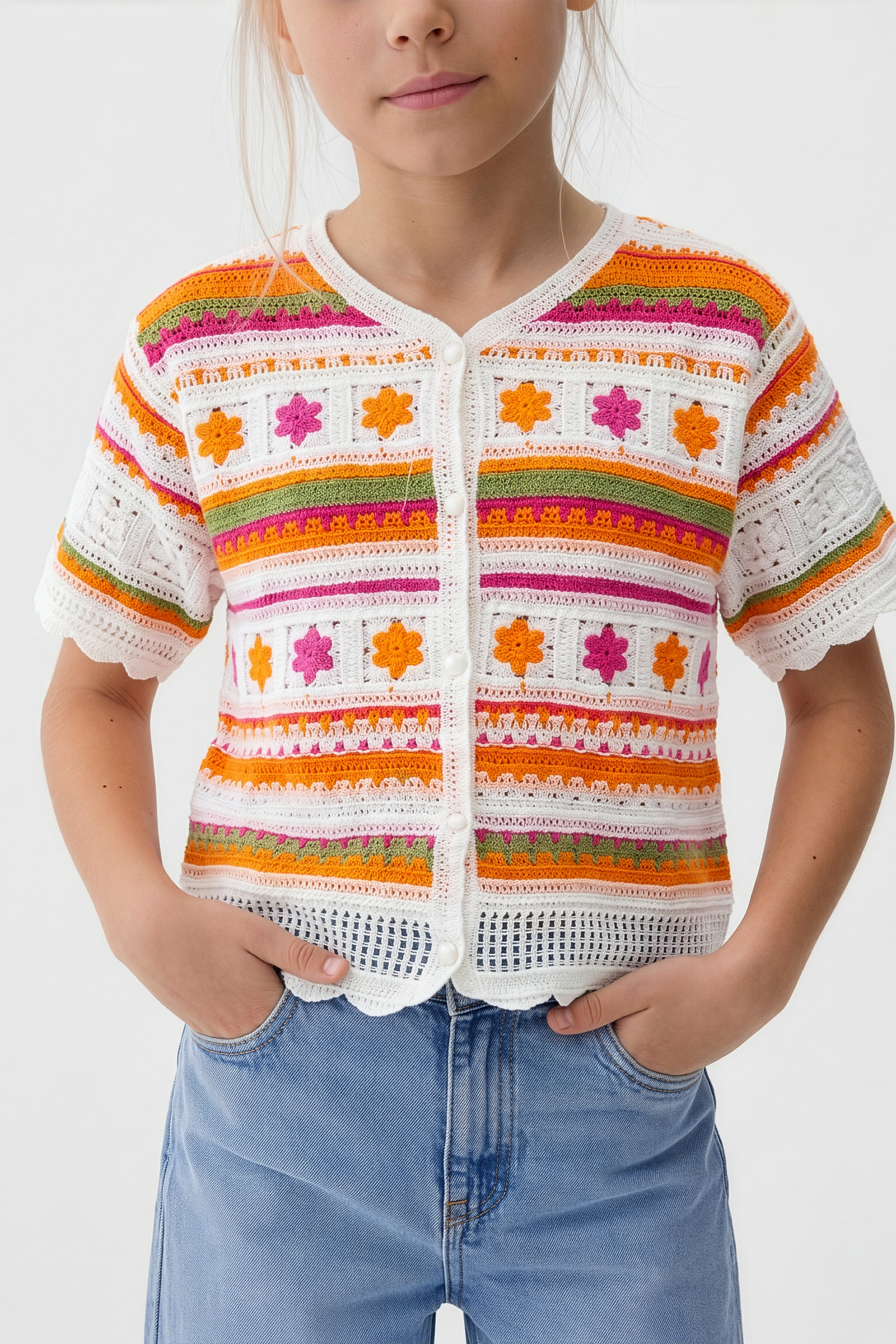 Flowy Turkish Orange Blouse For Kids