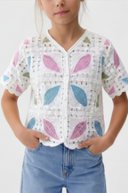Feather Turkish Pink Blouse For Kids