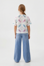 Feather Turkish Pink Blouse For Kids