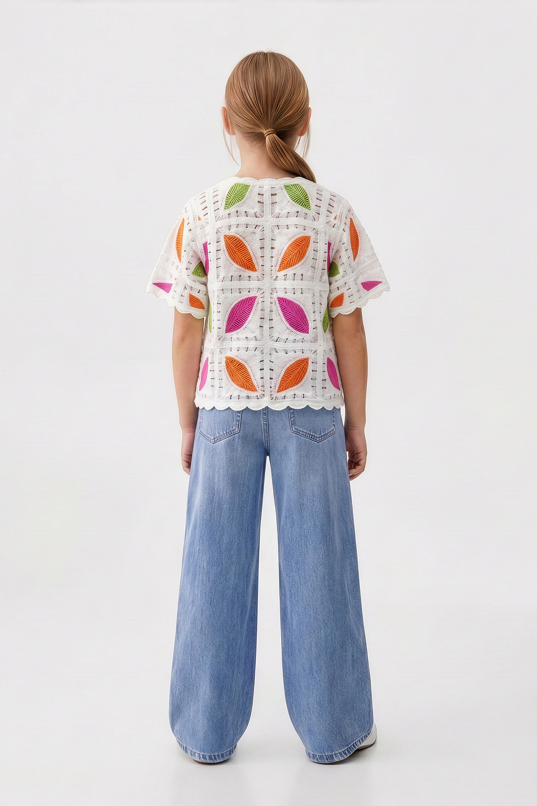Feather Turkish Orange Blouse For Kids