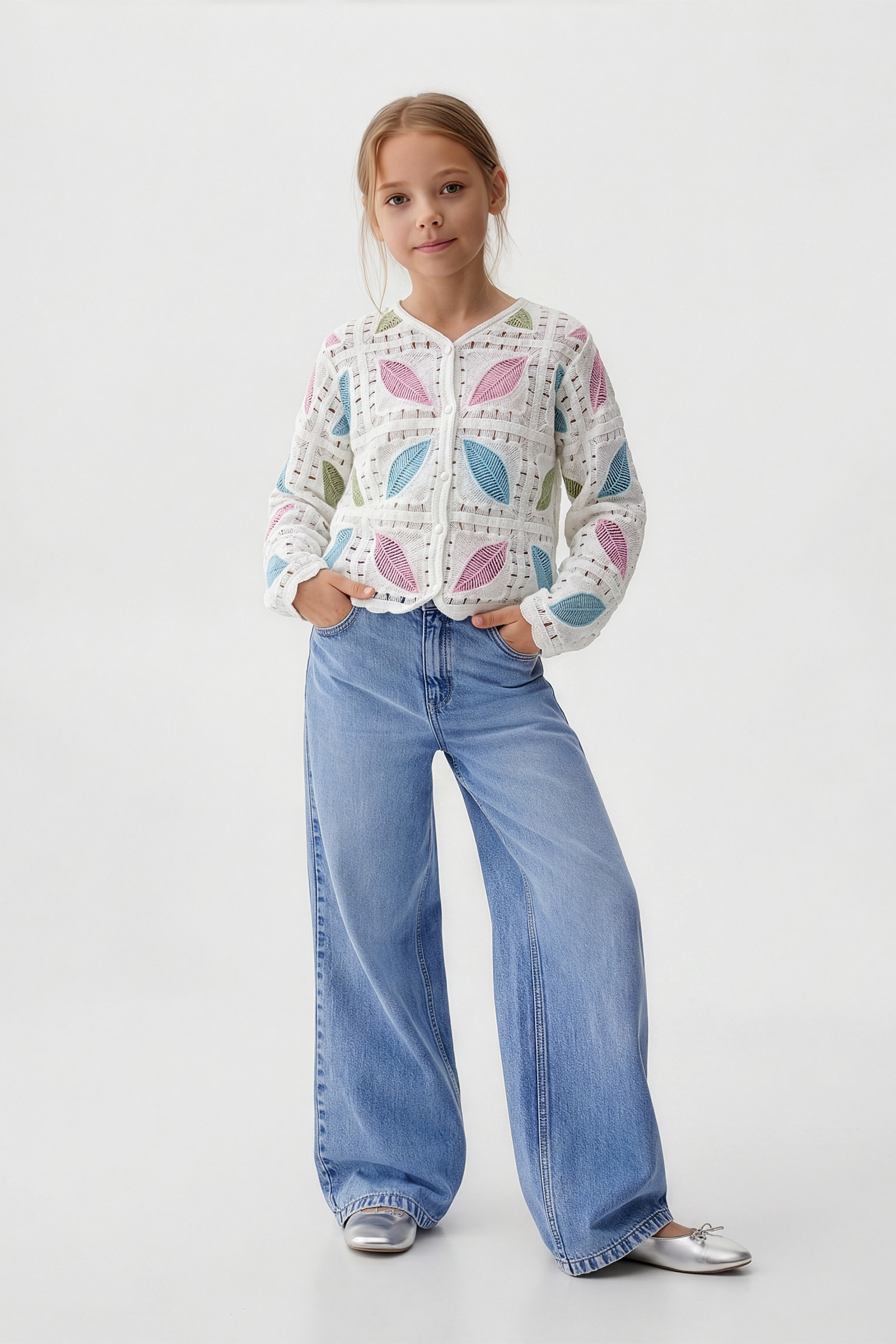 Feather Turkish Pink Cardigan For Kids