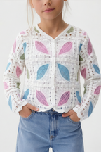 Feather Turkish Pink Cardigan For Kids