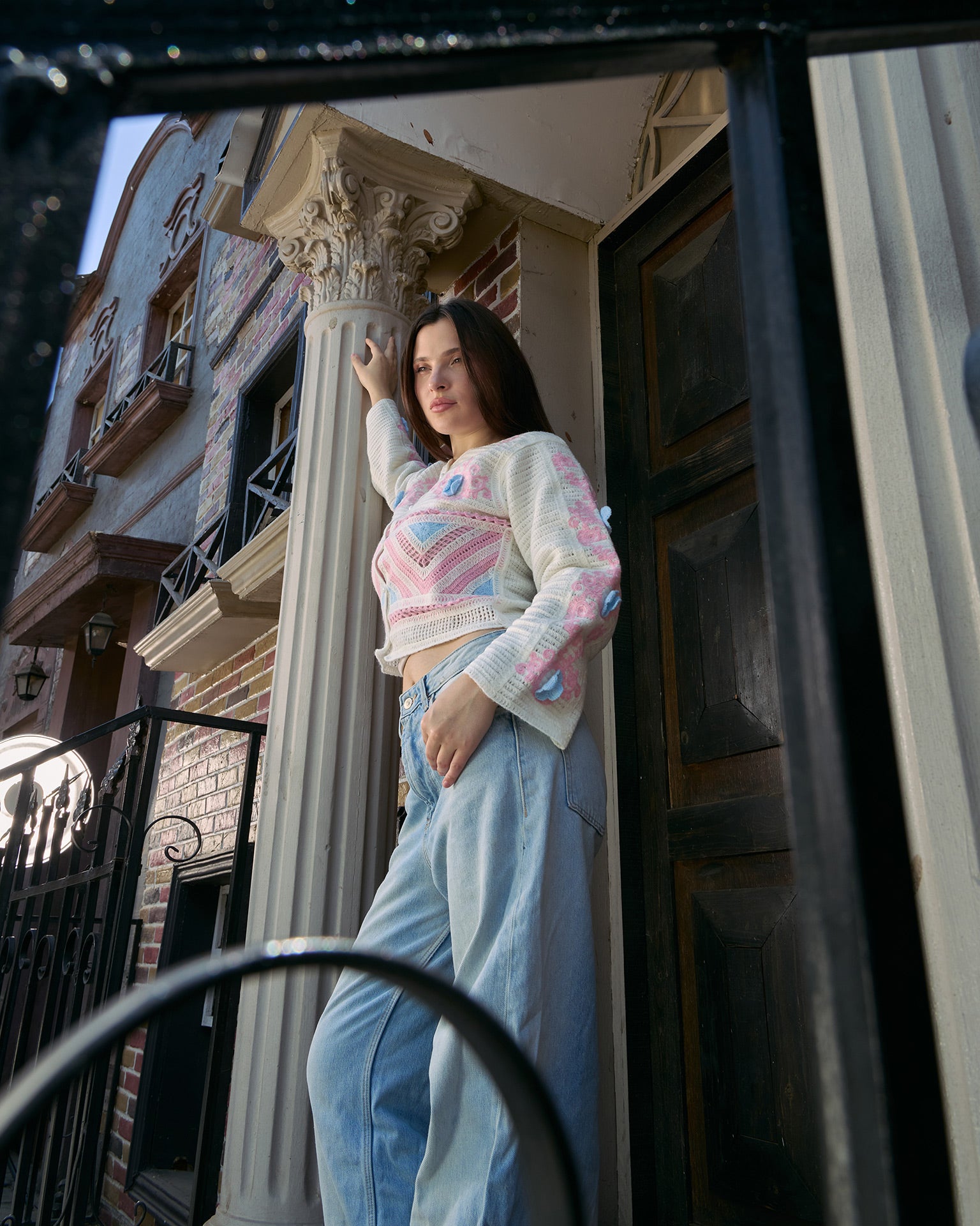 Pink Cardigan With Soft Details(104)