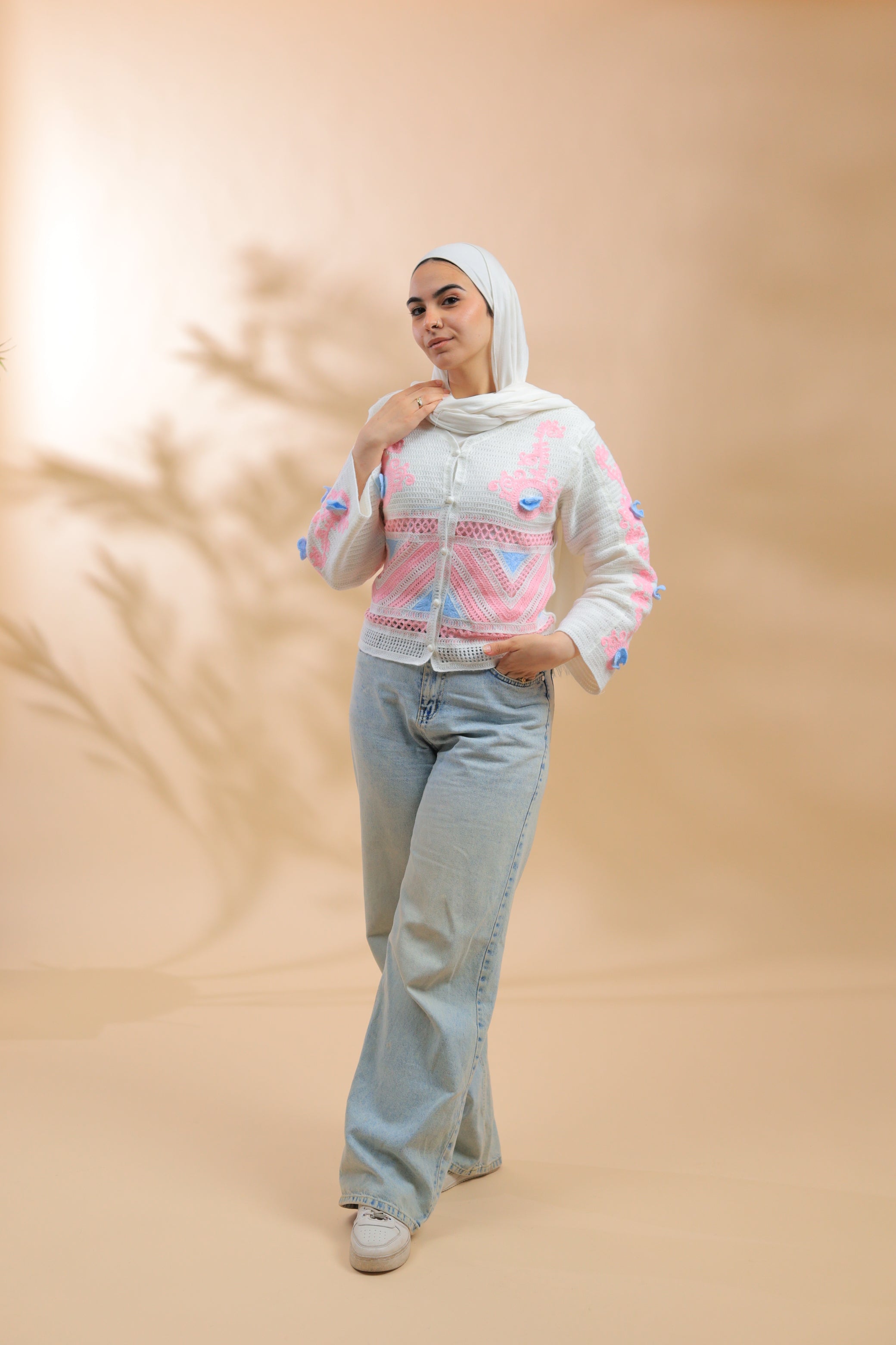 Pink Cardigan With Soft Details