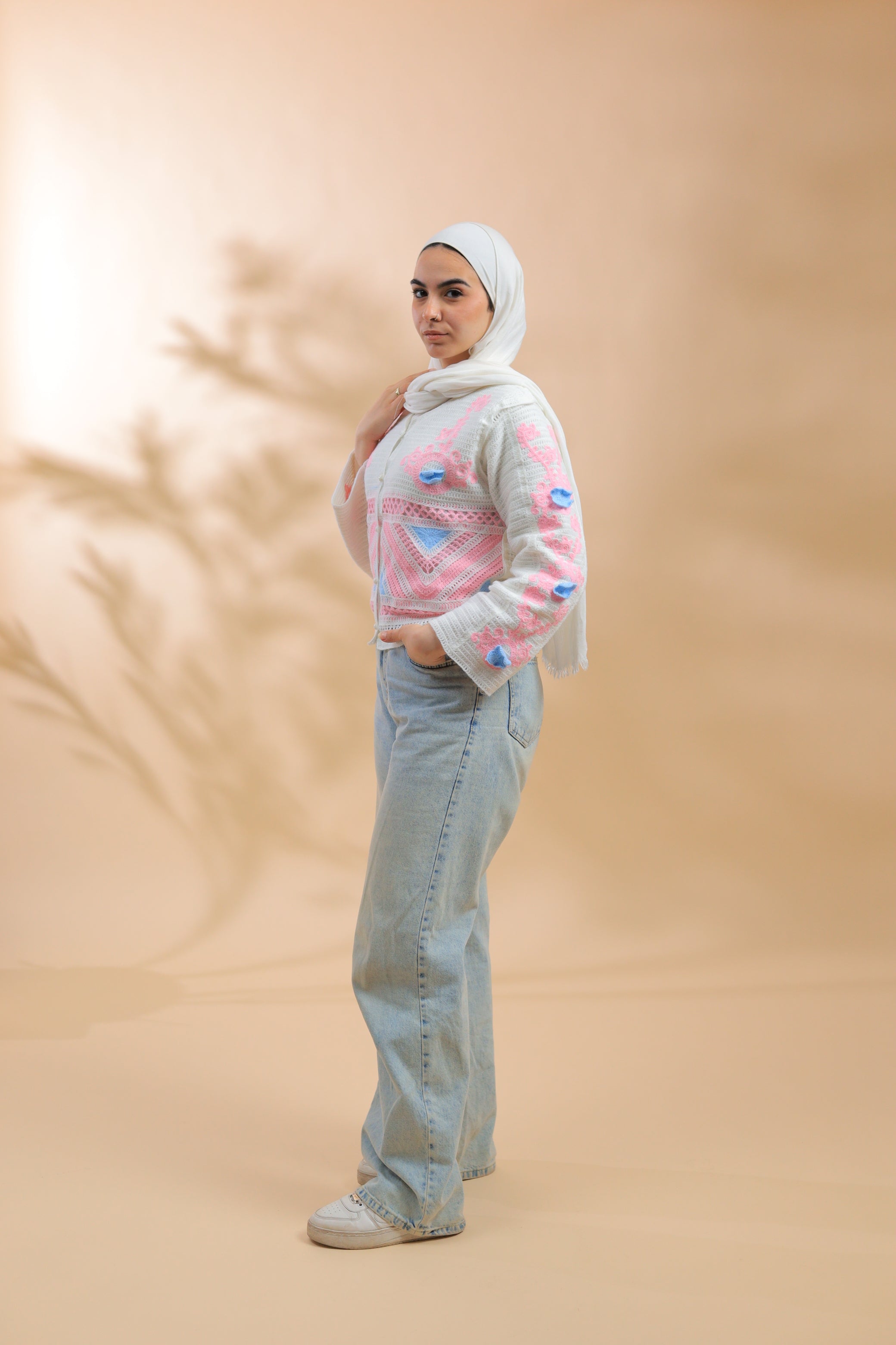 Pink Cardigan With Soft Details