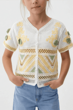 Canary Blouse With Soft Details For Kids - hava