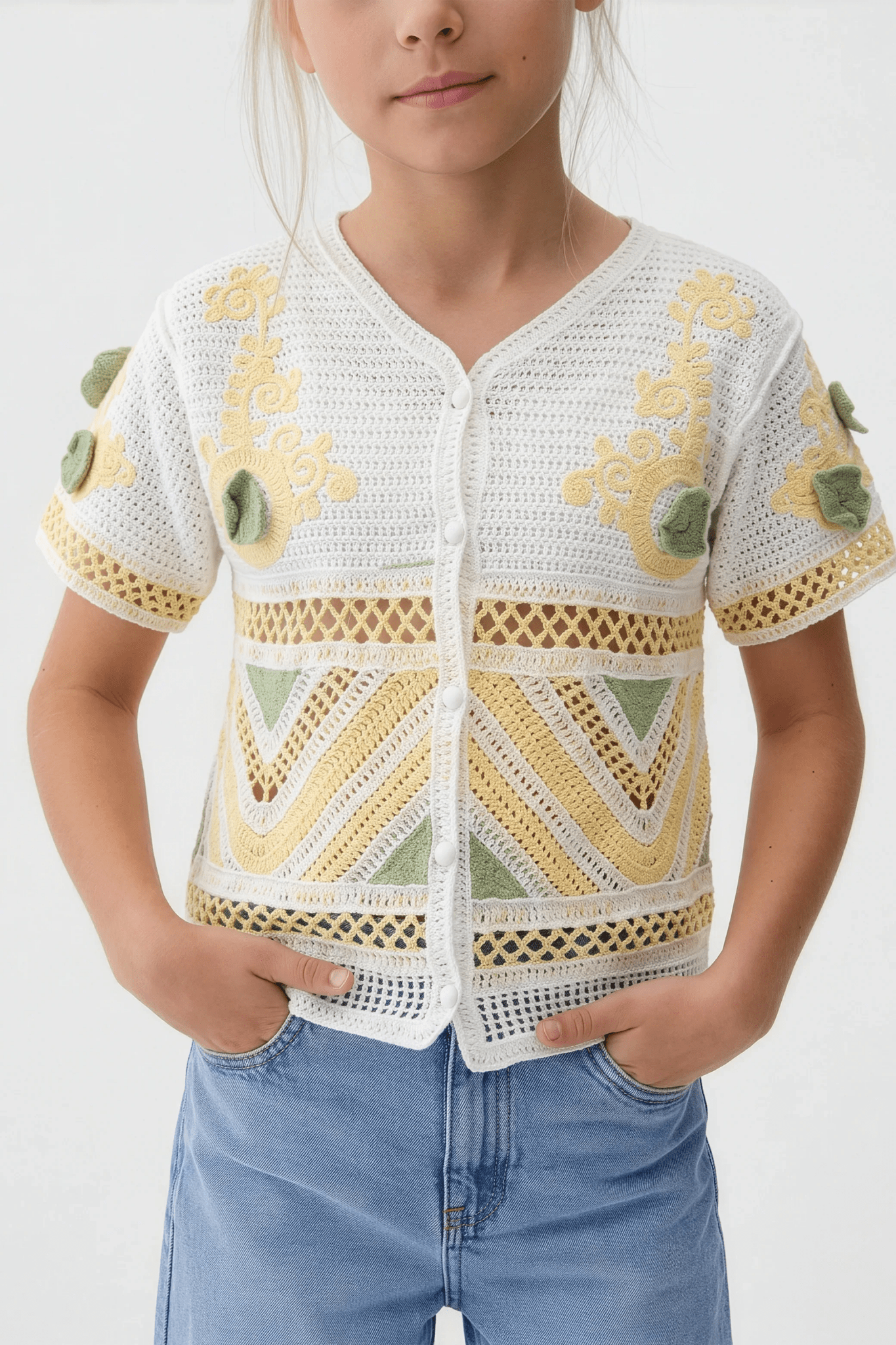 Canary Blouse With Soft Details For Kids - hava