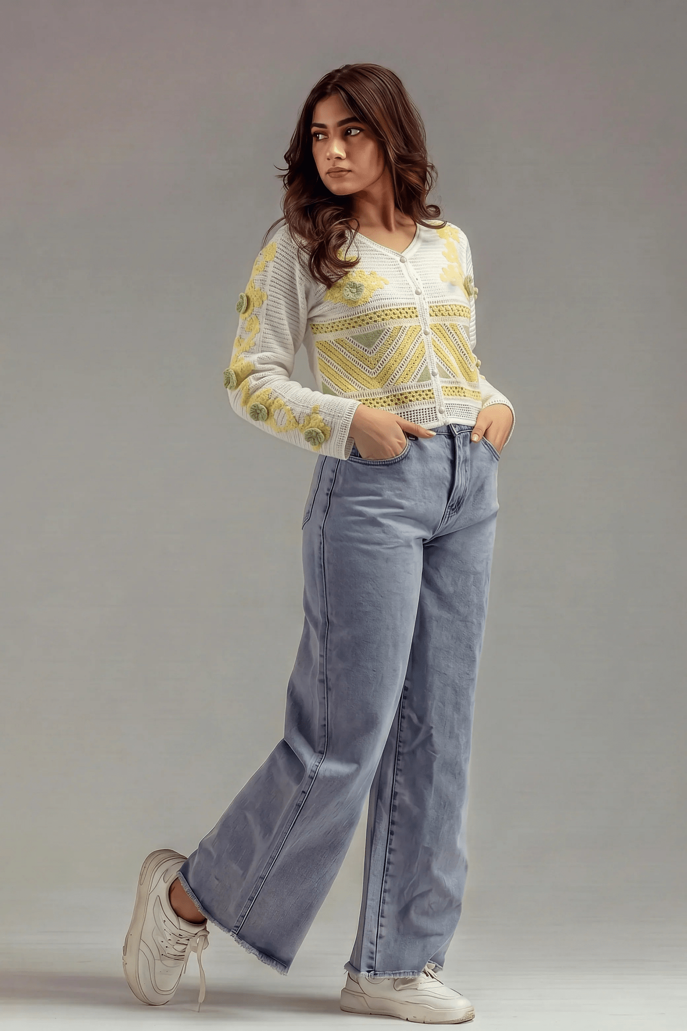 Canary Cardigan With Soft Details - hava