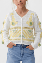 Canary Cardigan With Soft Details For Kids - hava