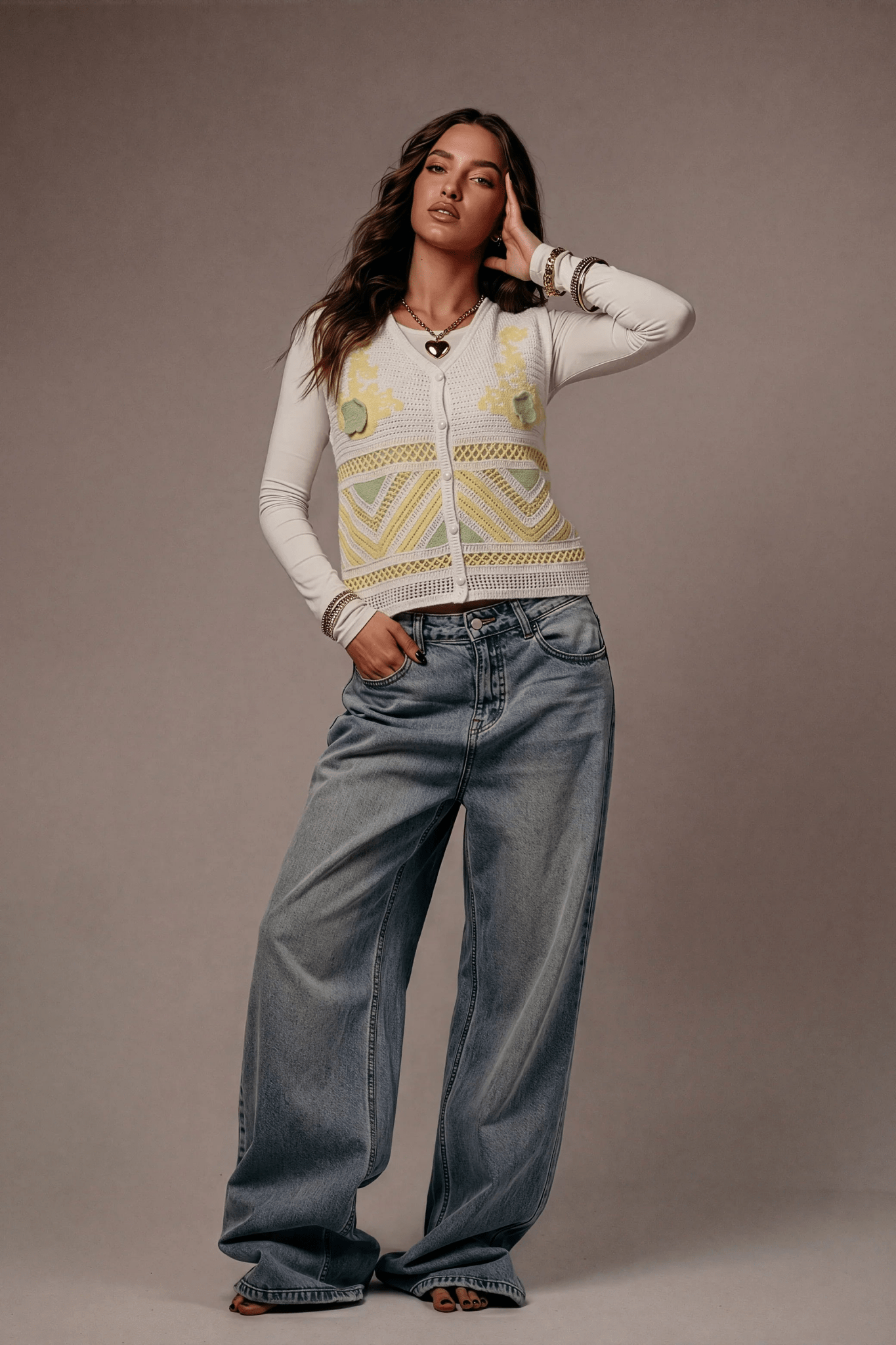 Canary Vest With Soft Details - hava