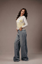 Canary Vest With Soft Details - hava