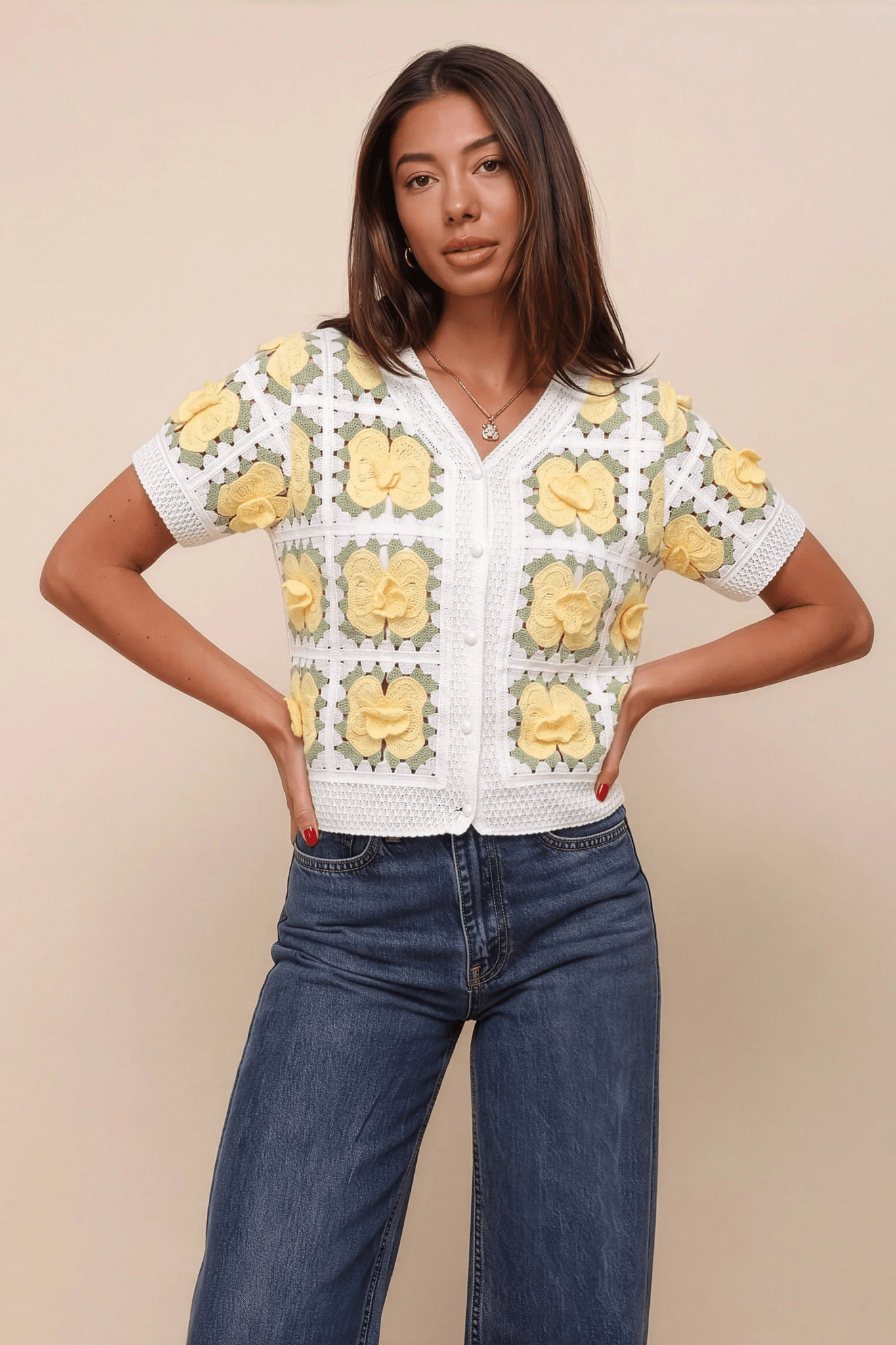 Delicate Canary Floral Blouse - hava