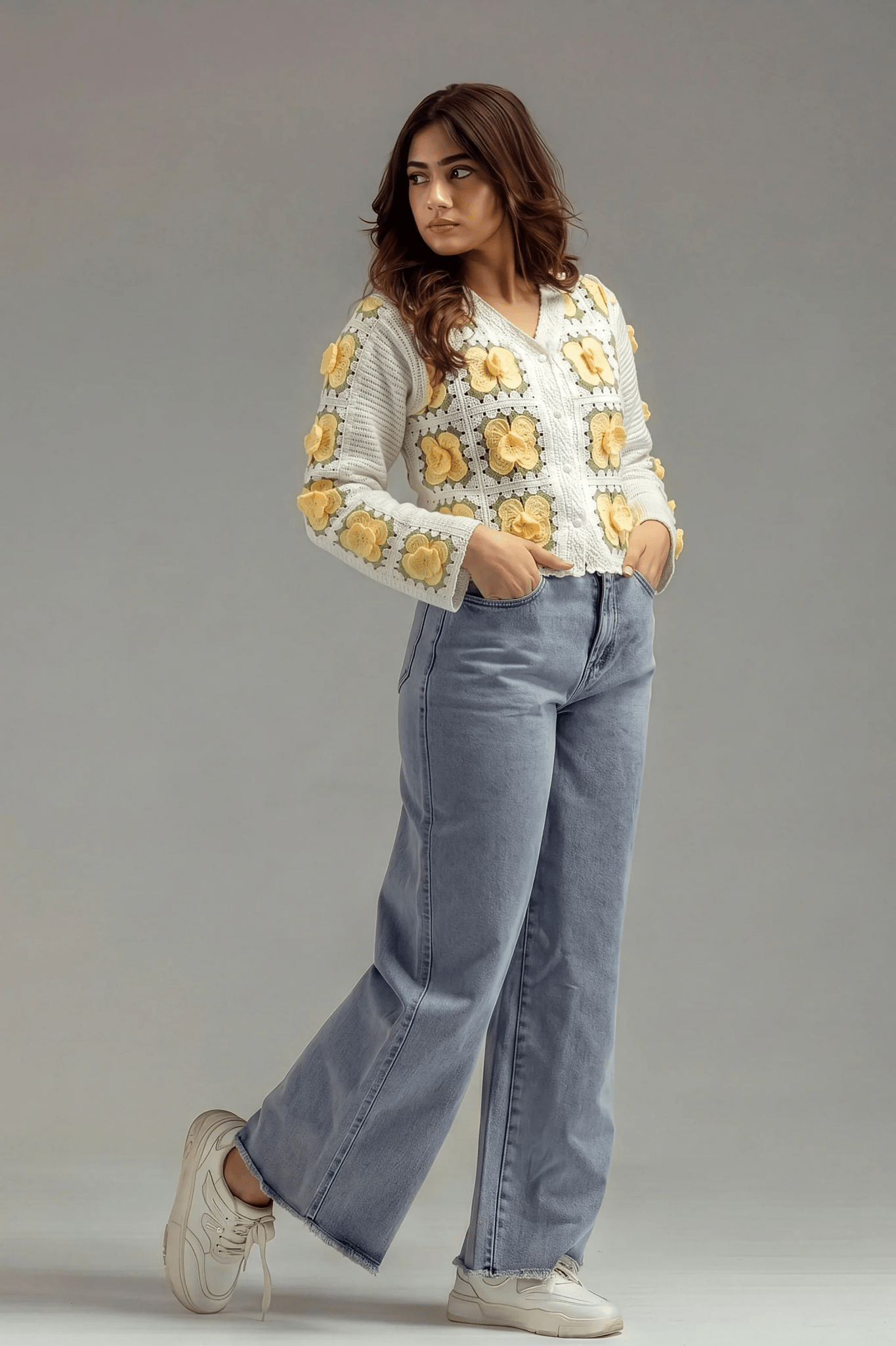 Delicate Canary Floral Cardigan - hava