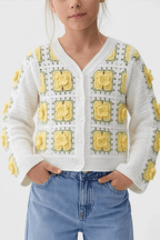 Delicate Canary Floral Cardigan For Kids - hava