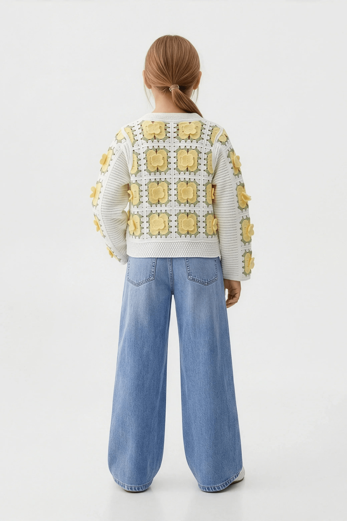 Delicate Canary Floral Cardigan For Kids - hava