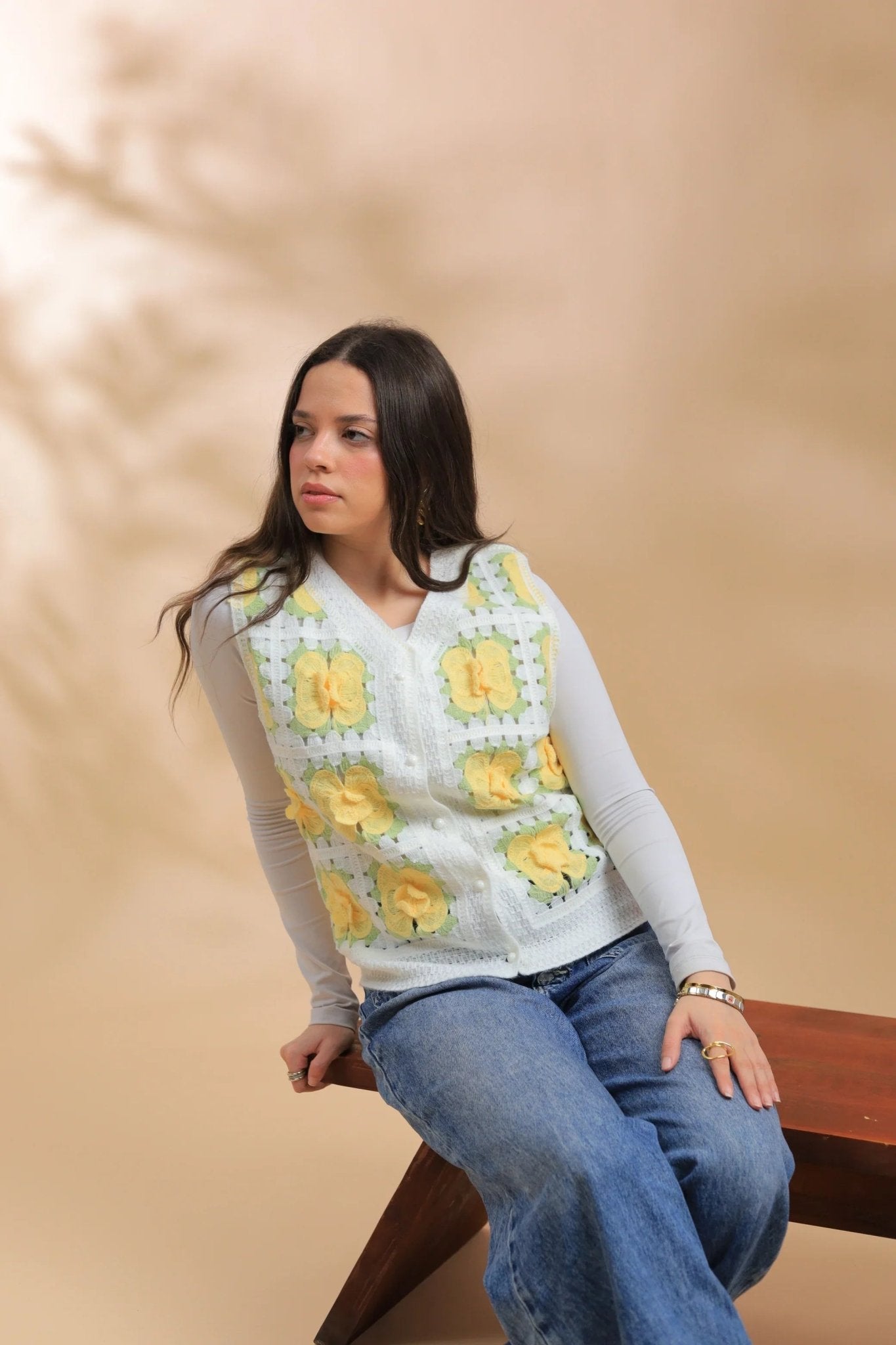 Delicate Canary Floral Vest - hava