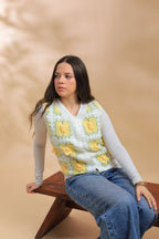 Delicate Canary Floral Vest - hava