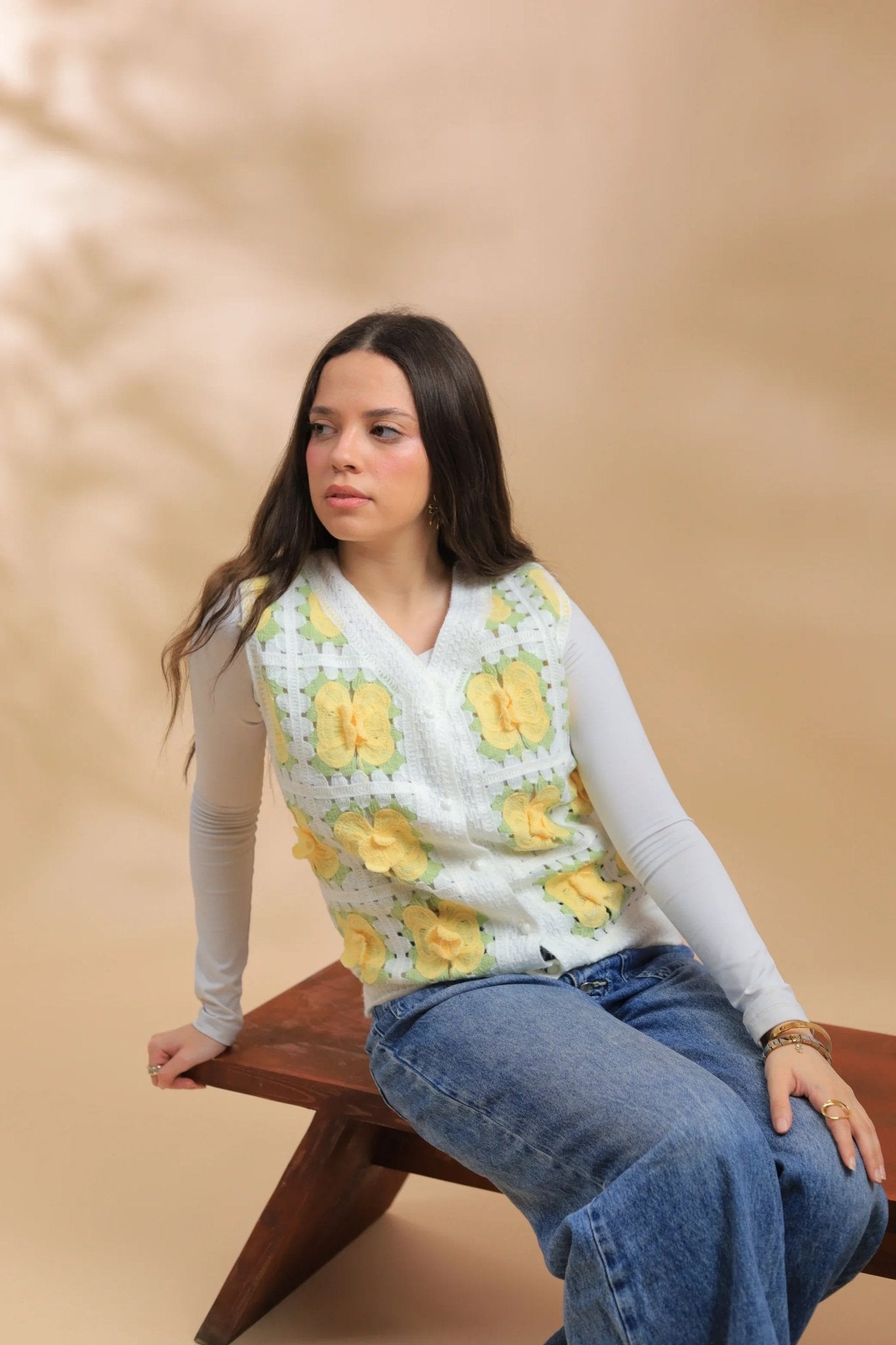 Delicate Canary Floral Vest - hava