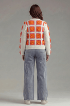 Delicate Orange Floral Cardigan - hava