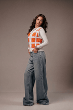 Delicate Orange Floral Vest - hava