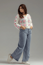 Delicate Pink Floral Cardigan - hava