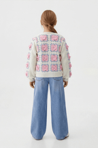 Delicate Pink Floral Cardigan For Kids - hava