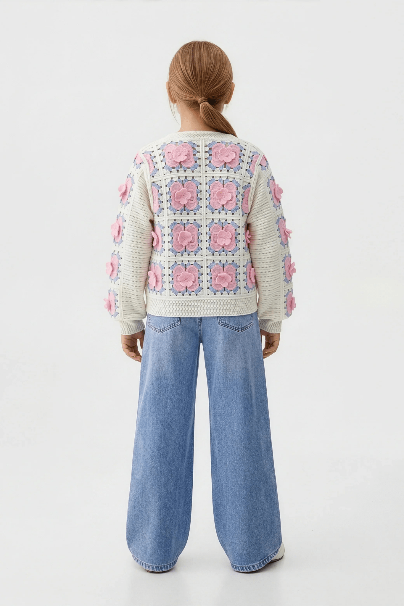 Delicate Pink Floral Cardigan For Kids - hava