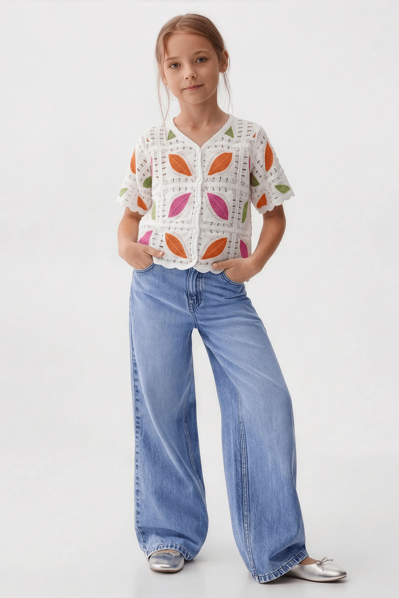 Feather Turkish Orange Blouse For Kids - hava
