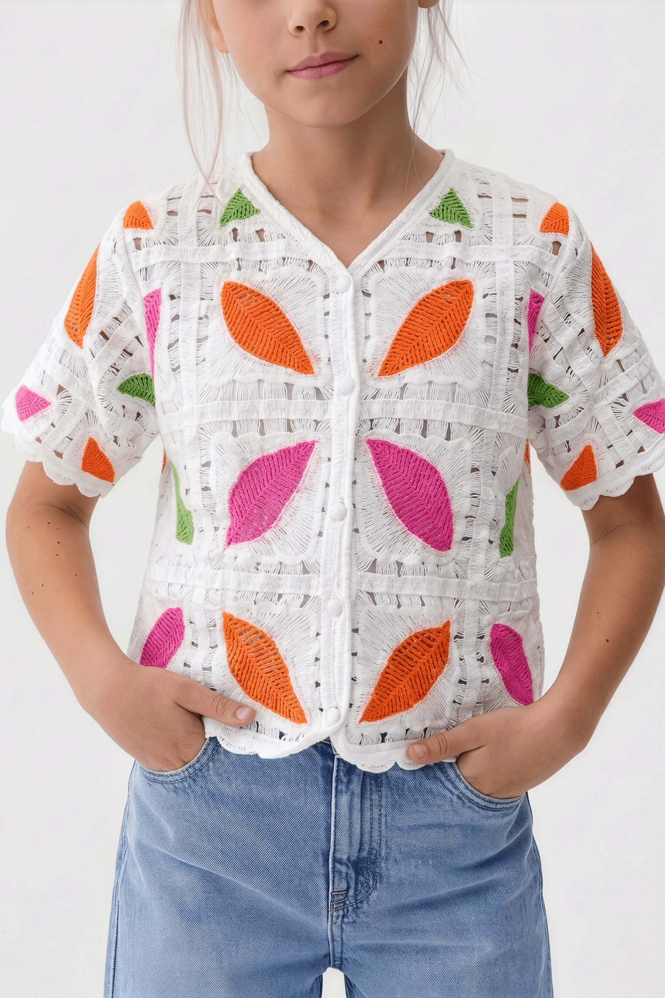 Feather Turkish Orange Blouse For Kids - hava