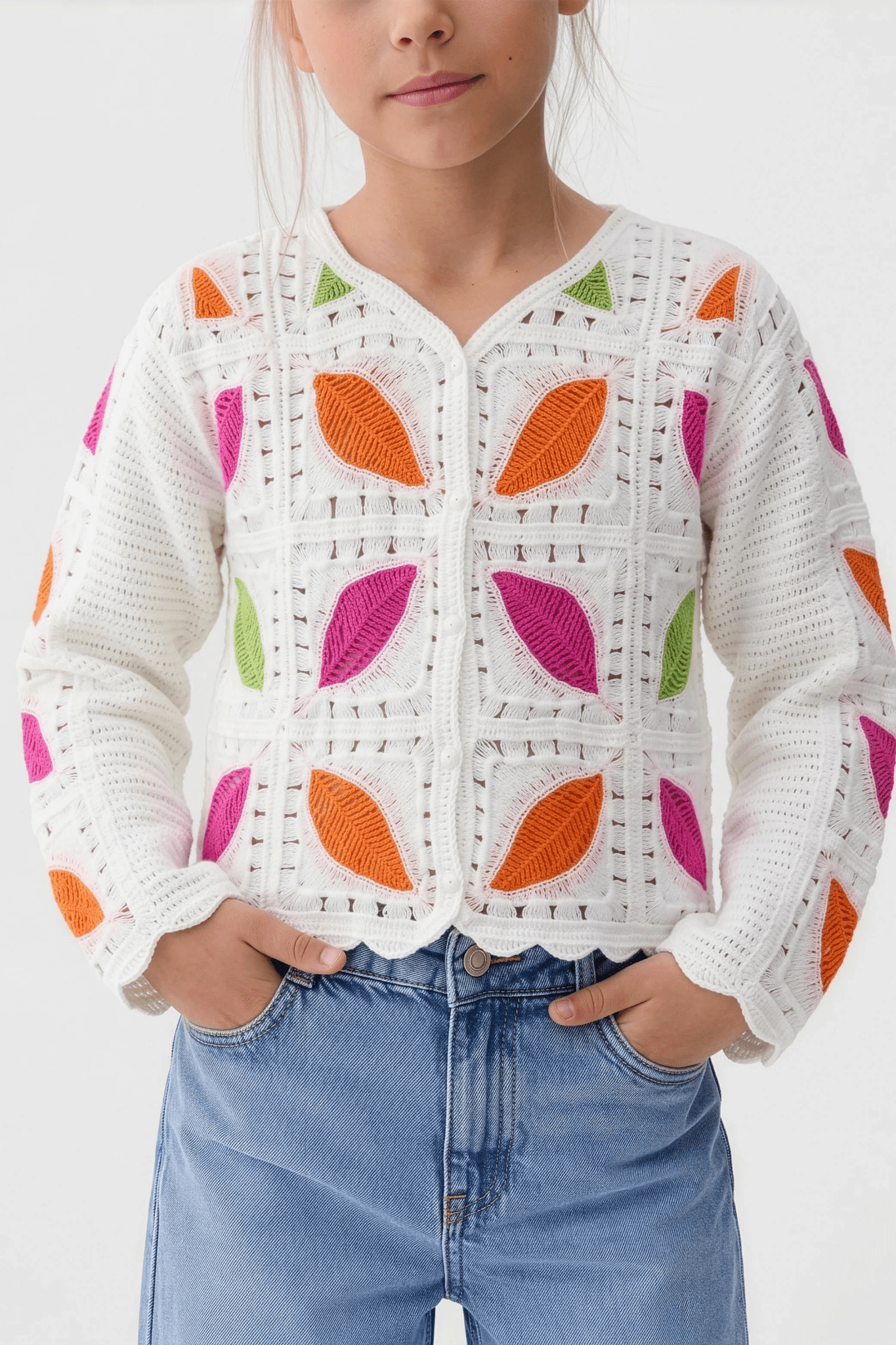 Feather Turkish Orange Cardigan For Kids - hava