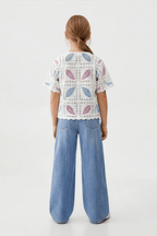 Feather Turkish Pink Blouse For Kids - hava