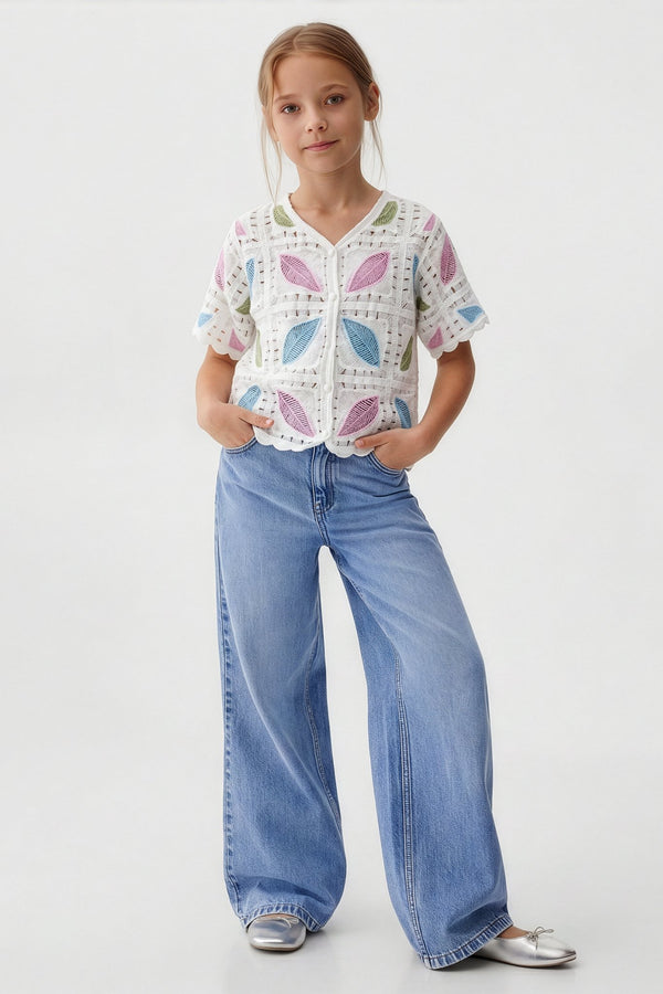Feather Turkish Pink Blouse For Kids - hava