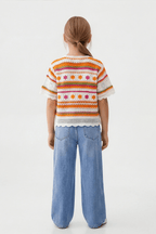 Flowy Turkish Orange Blouse For Kids - hava