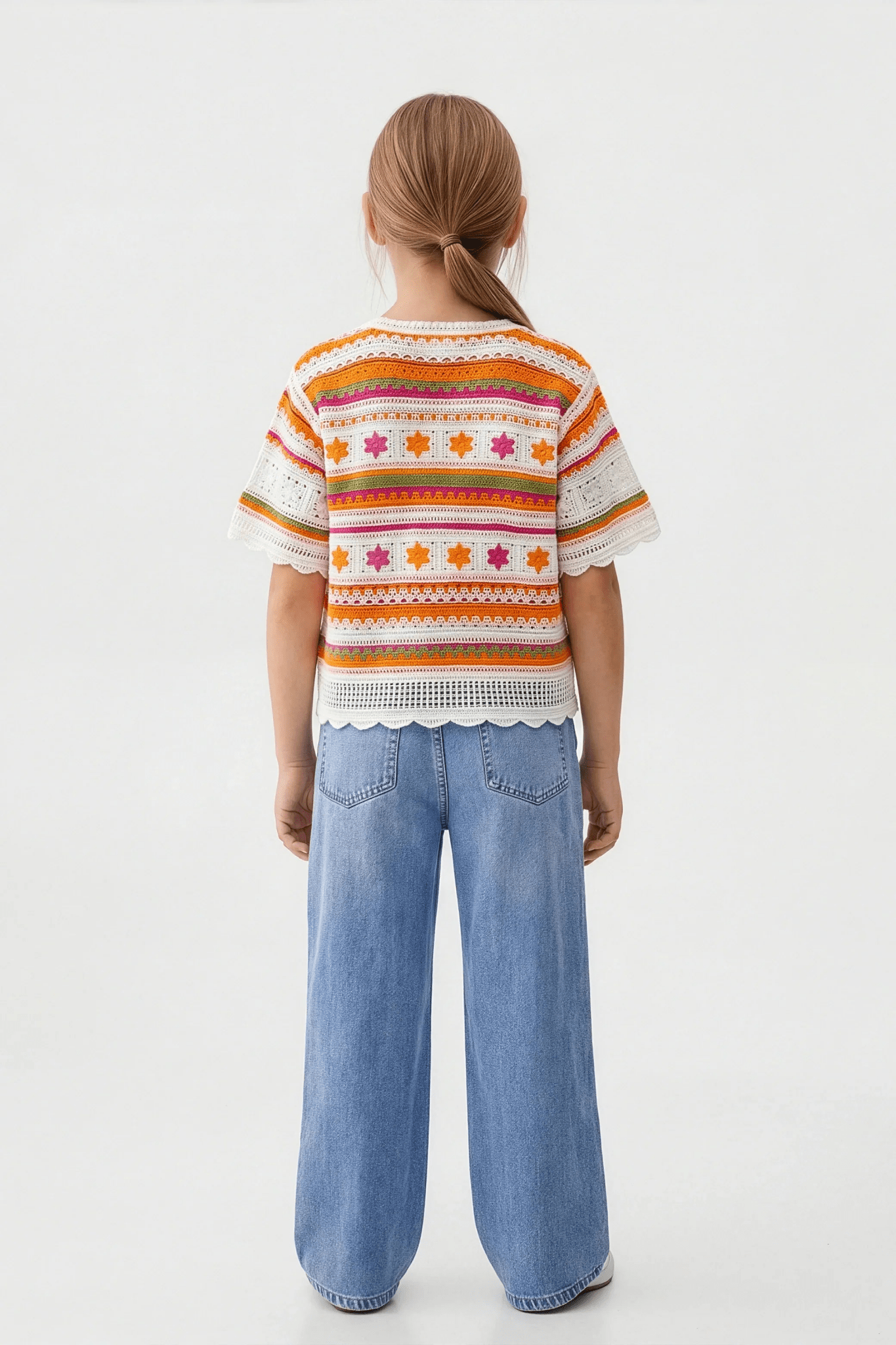 Flowy Turkish Orange Blouse For Kids - hava