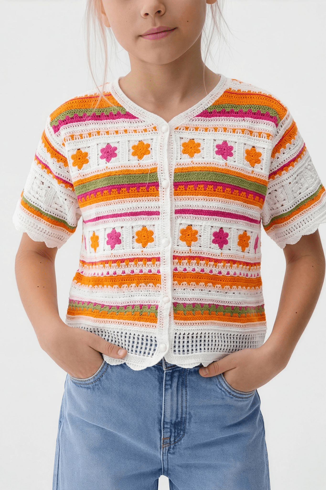 Flowy Turkish Orange Blouse For Kids - hava