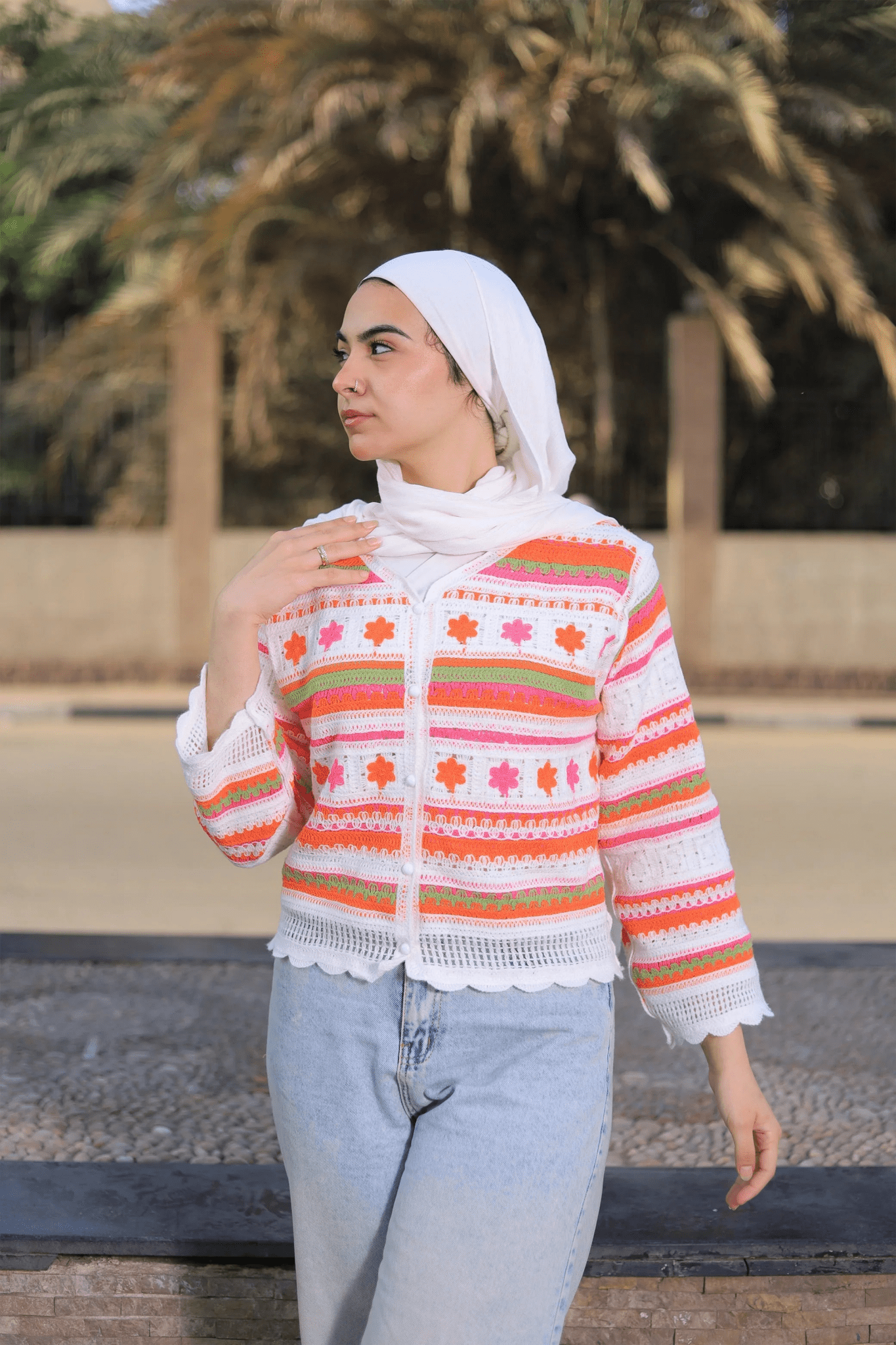 Flowy Turkish Orange Cardigan - hava