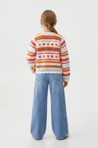 Flowy Turkish Orange Cardigan For Kids - hava