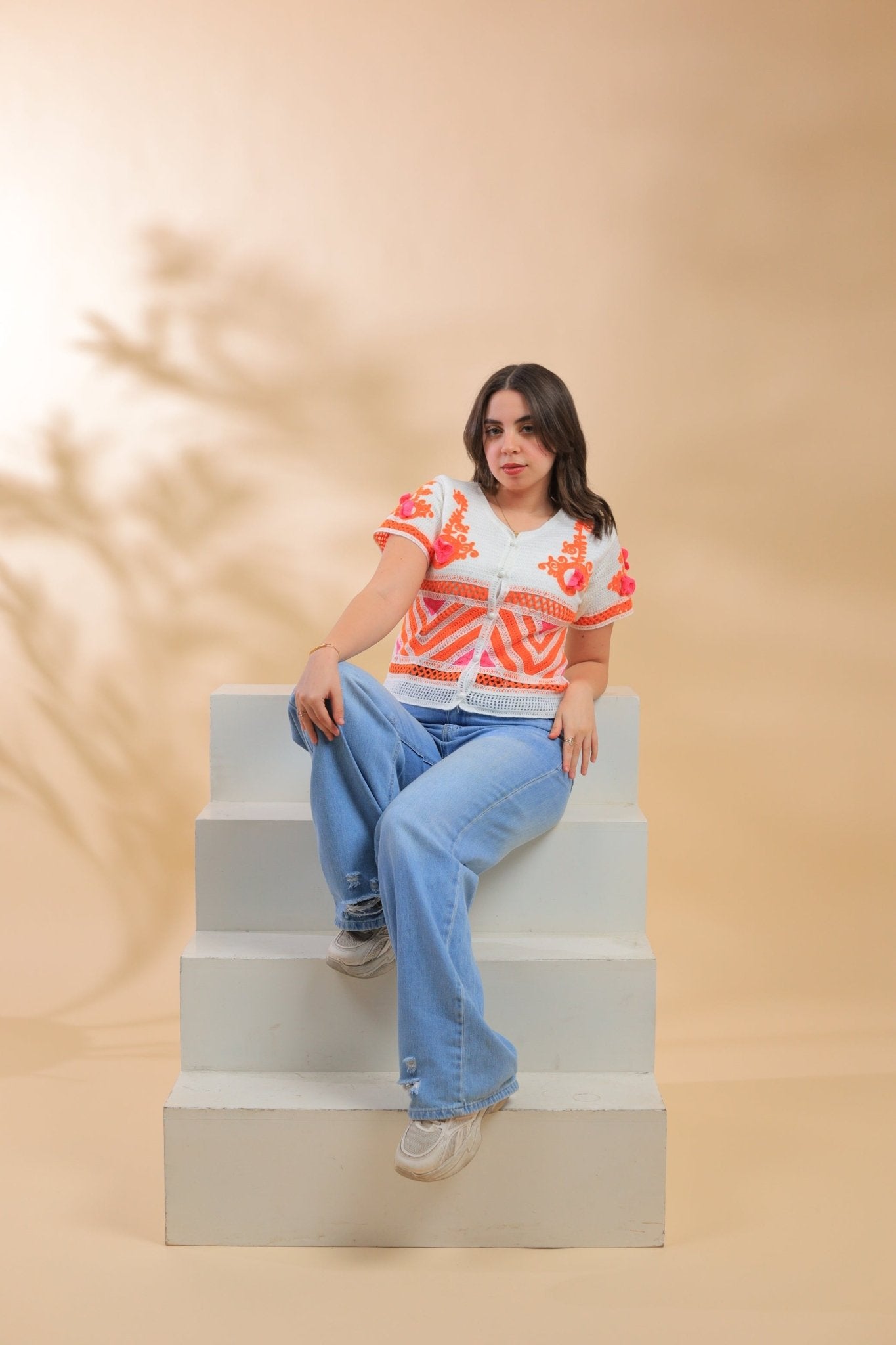 Oranage Blouse With Soft Details - hava