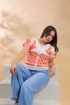 Oranage Blouse With Soft Details - hava