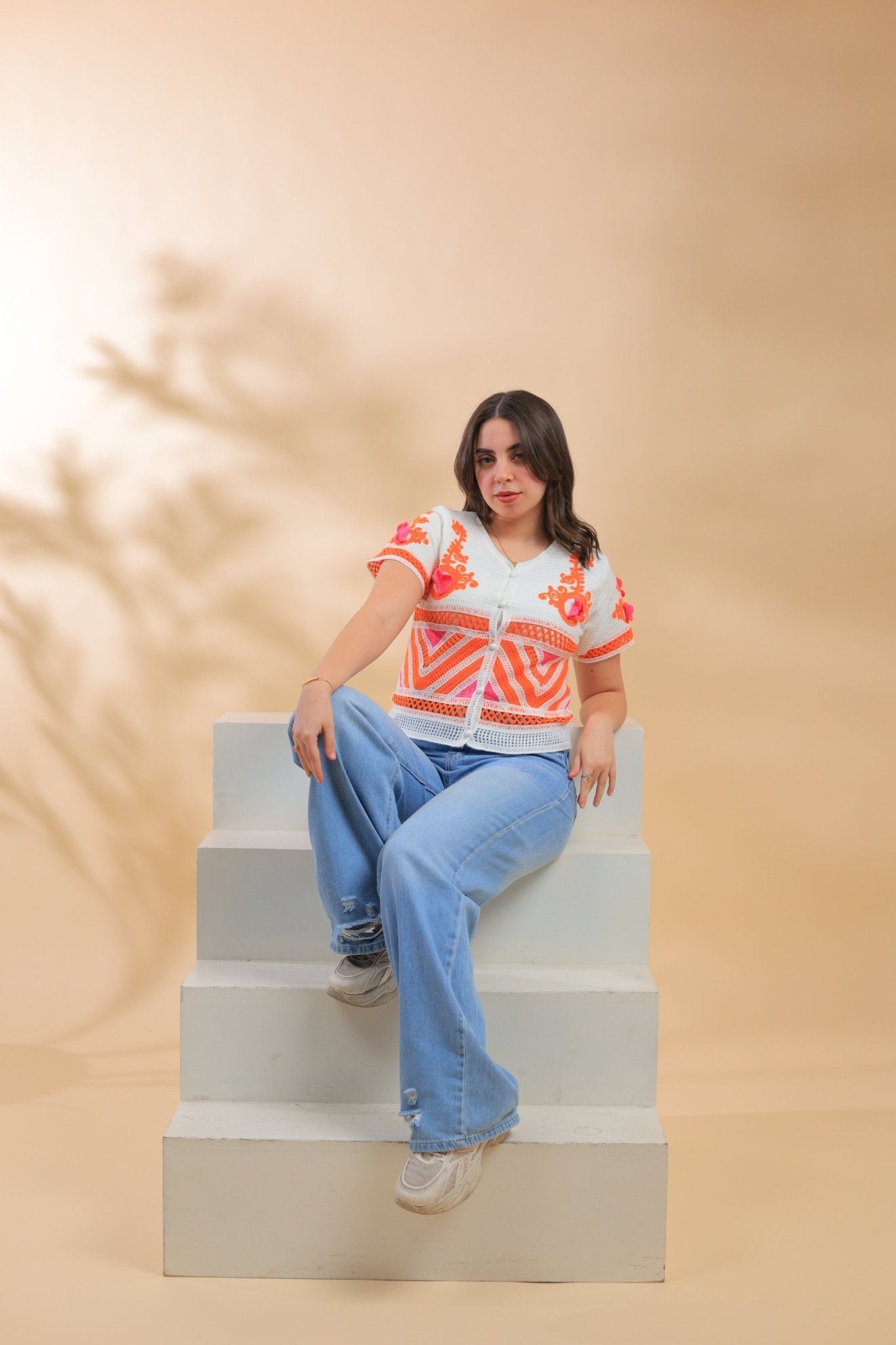 Oranage Blouse With Soft Details - hava