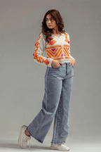 Oranage Cardigan With Soft Details - hava